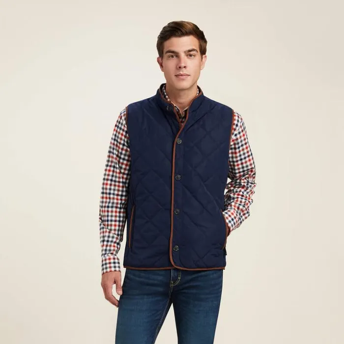 Jackets and Vests Men Ariat Woodside Vest Navy