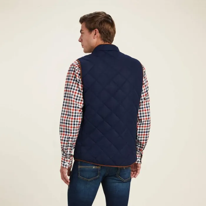 Jackets and Vests Men Ariat Woodside Vest Navy Jackets and Vests Men Ariat Woodside Vest Navy