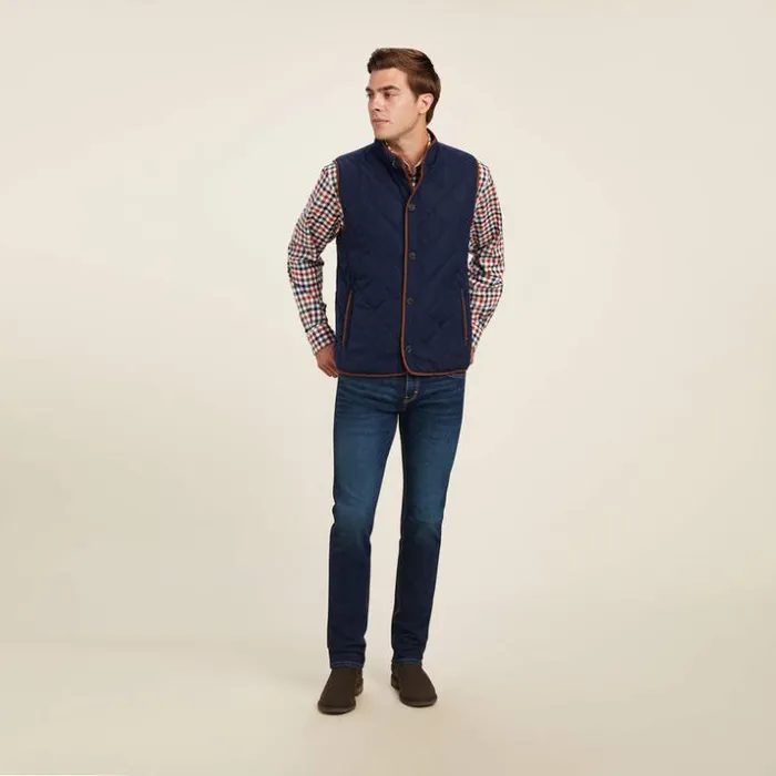 Jackets and Vests Men Ariat Woodside Vest Navy Jackets and Vests Men Ariat Woodside Vest Navy