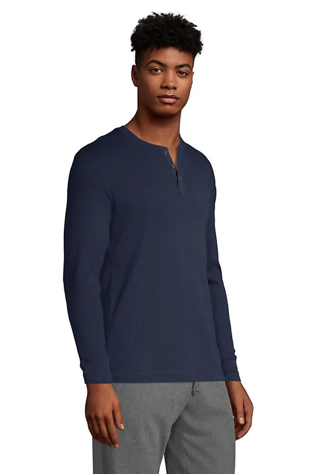 Lands039 End Pajamas and Robes Men Big Knit Rib Pajama Henley Radiant Navy Lands039 End Pajamas and Robes Men Big Knit Rib Pajama Henley Radiant Navy