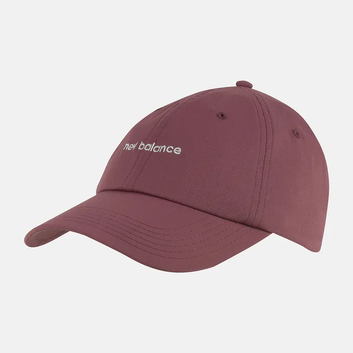 MenWomen 6 Panel Linear Logo Hat WASHED BURGUNDY Hats New Balance