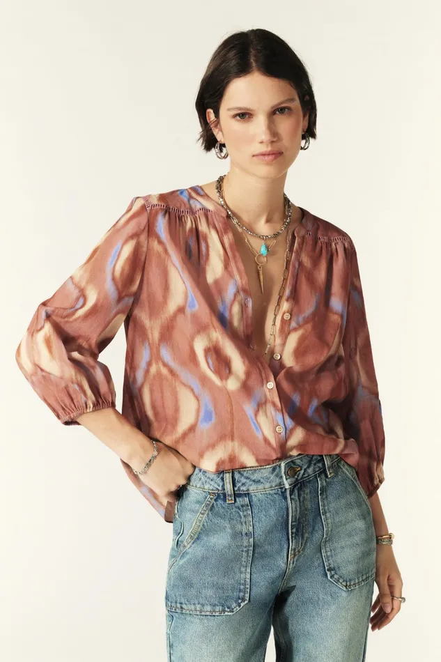 34Sleeve Shirt Cobby Pink Women Baandsh Tops and Shirts