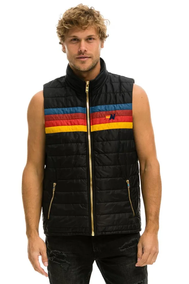 4 Stripe Vest 8211 Black Men Aviator Nation Vests