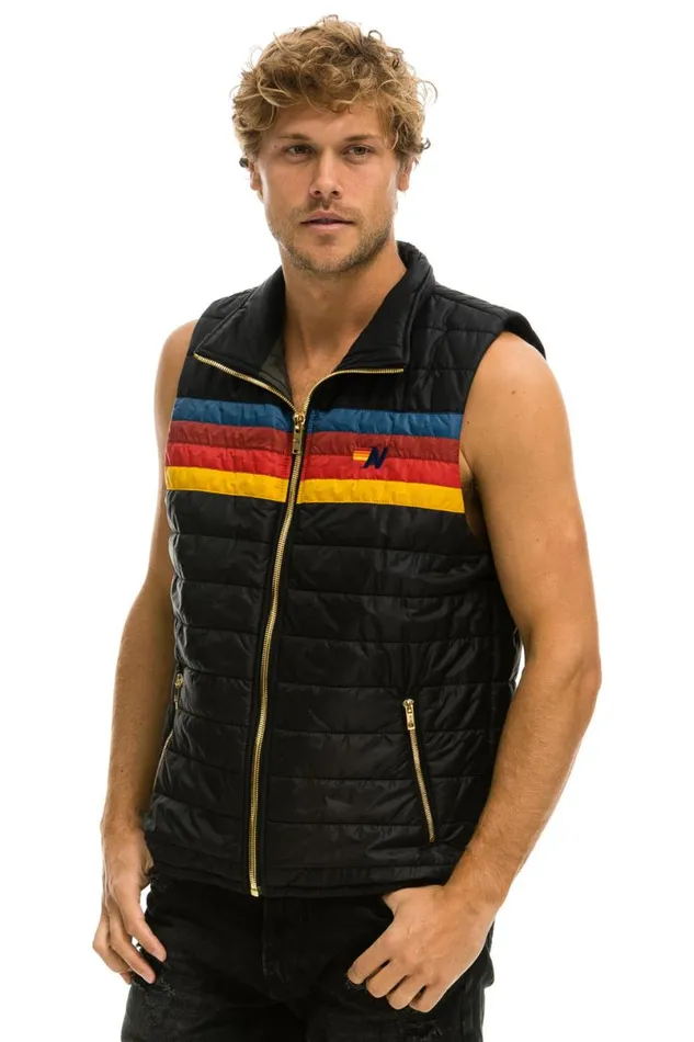 4 Stripe Vest 8211 Black Men Aviator Nation Vests
