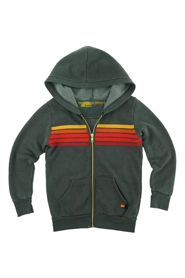 5 Stripe Hoodie 8211 Dark Grey Rainbow Kids Aviator Nation Hoodies