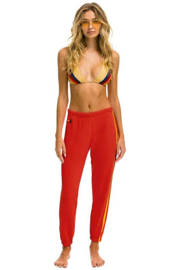 5 Stripe Sweatpants 8211 Red Yellow Purple Women Aviator Nation Sweatpants