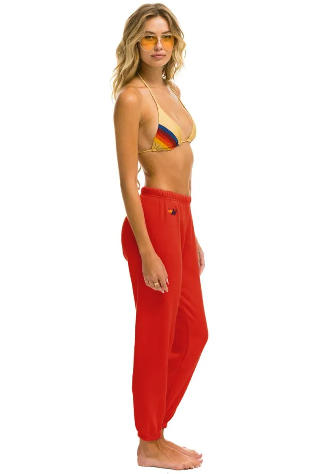 5 Stripe Sweatpants 8211 Red Yellow Purple Women Aviator Nation Sweatpants