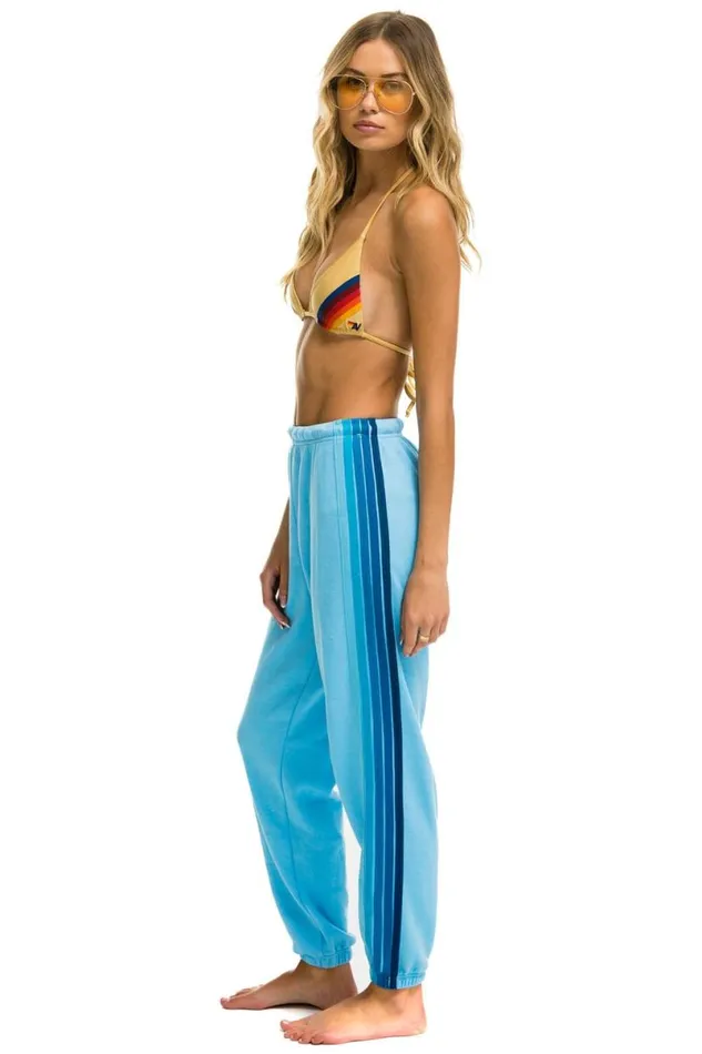 5 Stripe Sweatpants 8211 Sky Blue Women Aviator Nation Sweatpants