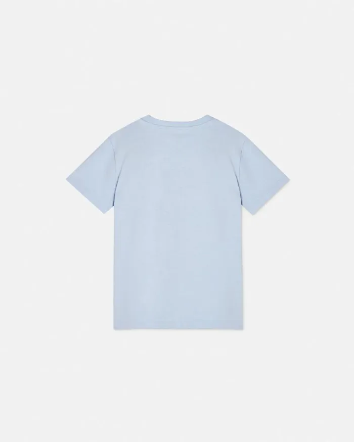 90s Vintage Logo Kids TShirt Light Blue Children Versace Clothing