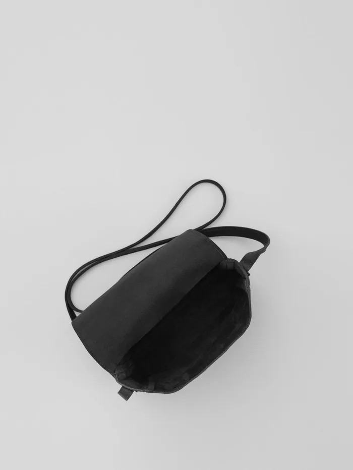 Accessories Women Eileen Fisher Italian Suede Square Crossbody Bag Black