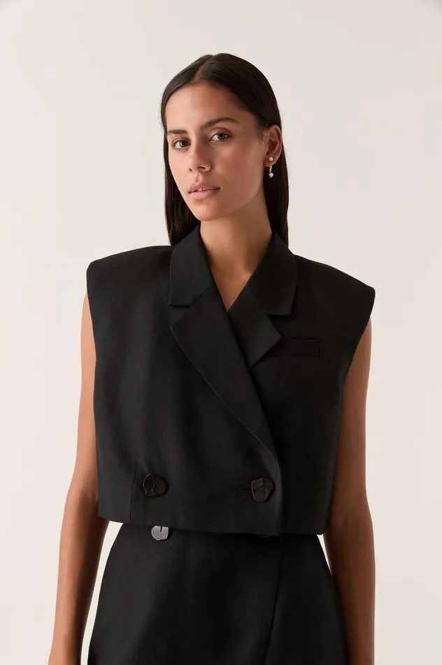 Aje Blazers Jackets and Coats Flight Oversized Crop Vest Black 8211 Women Aje Blazers Jackets and Coats Flight Oversized Crop Vest Black 8211 Women