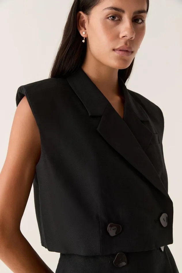 Aje Blazers Jackets and Coats Flight Oversized Crop Vest Black 8211 Women Aje Blazers Jackets and Coats Flight Oversized Crop Vest Black 8211 Women