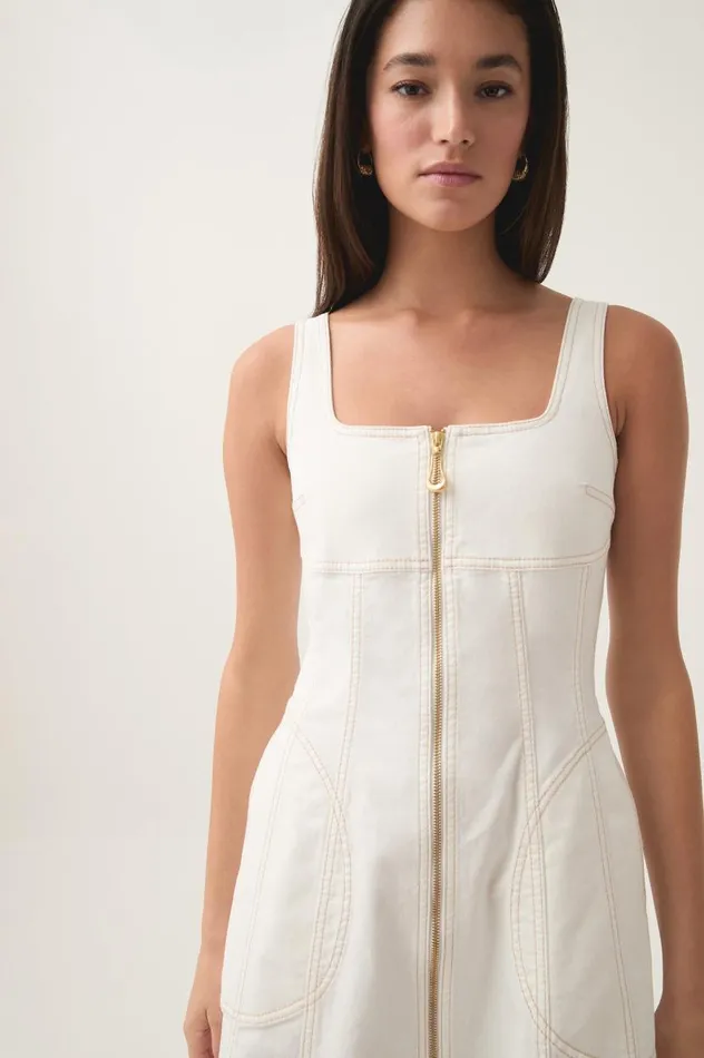 Aje Denim Emilie Denim Midi Dress White 8211 Women Aje Denim Emilie Denim Midi Dress White 8211 Women