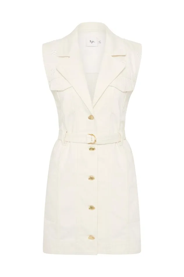 Aje Denim Ren Denim Mini Dress White 8211 Women Aje Denim Ren Denim Mini Dress White 8211 Women