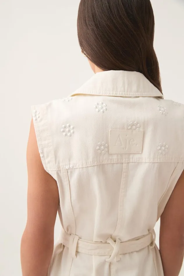 Aje Denim Ren Denim Mini Dress White 8211 Women Aje Denim Ren Denim Mini Dress White 8211 Women