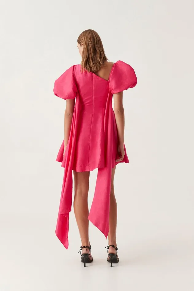 Aje Dresses Arista Tulip Sleeve Mini Dress Bougainvillea Red 8211 Women Aje Dresses Arista Tulip Sleeve Mini Dress Bougainvillea Red 8211 Women