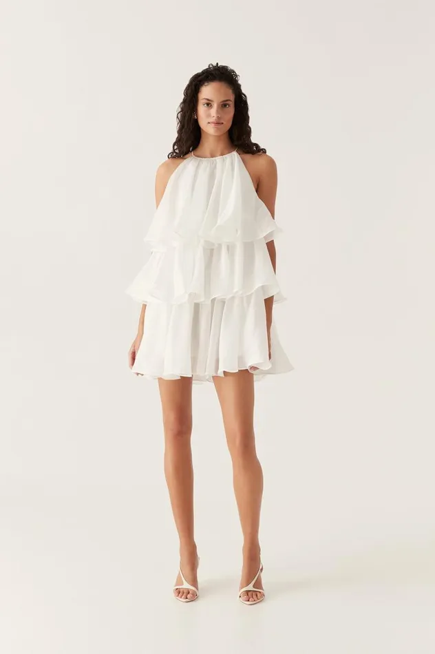 Aje Dresses Claudia Tiered Mini Dress Ivory 8211 Women Aje Dresses Claudia Tiered Mini Dress Ivory 8211 Women
