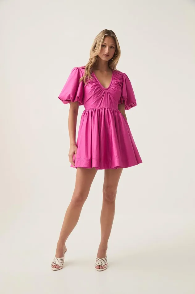 Aje Dresses Cresting Mini Dress Fuchsia Rose 8211 Women Aje Dresses Cresting Mini Dress Fuchsia Rose 8211 Women