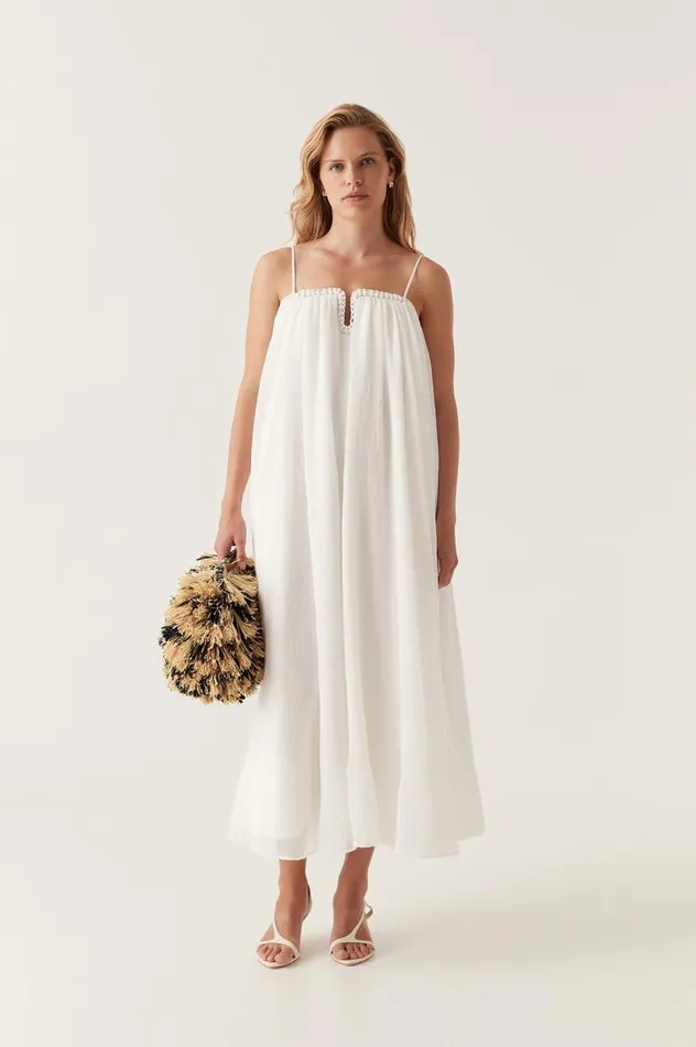 Aje Dresses Filigree Sweetheart Midi Dress Ivory 8211 Women