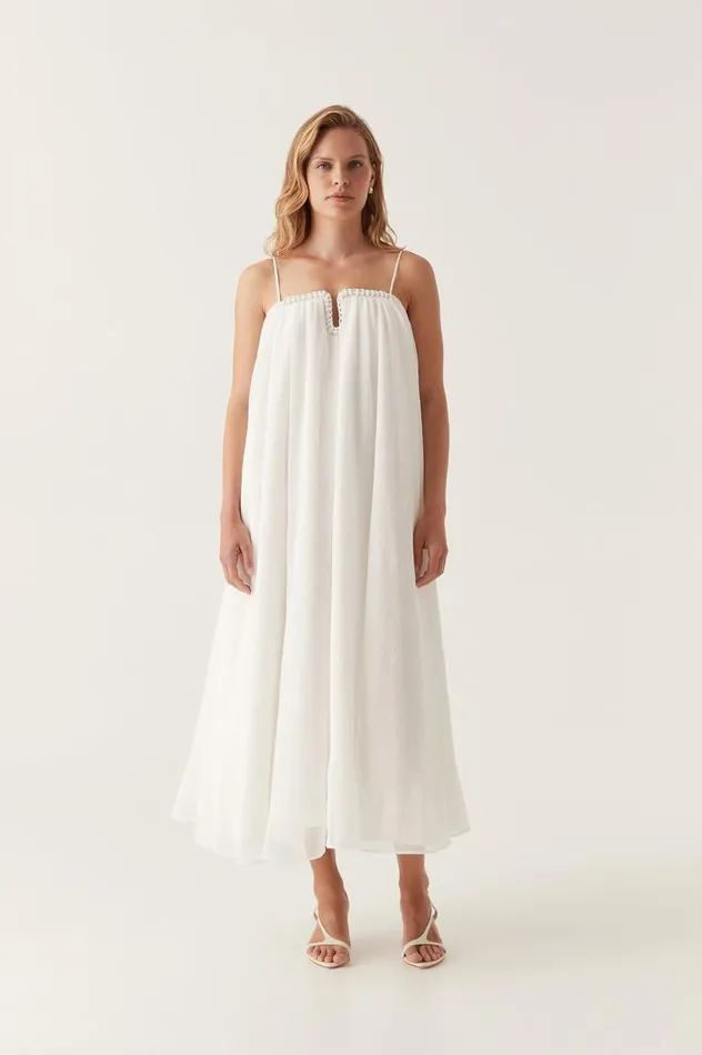 Aje Dresses Filigree Sweetheart Midi Dress Ivory 8211 Women Aje Dresses Filigree Sweetheart Midi Dress Ivory 8211 Women