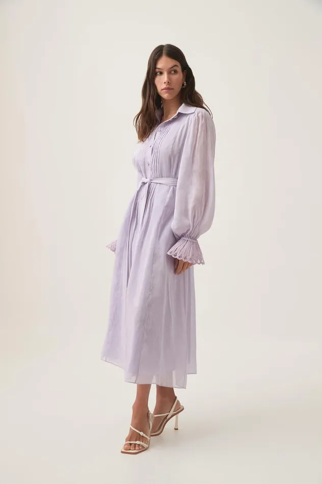 Aje Dresses Halos Midi Dress Lilac 8211 Women