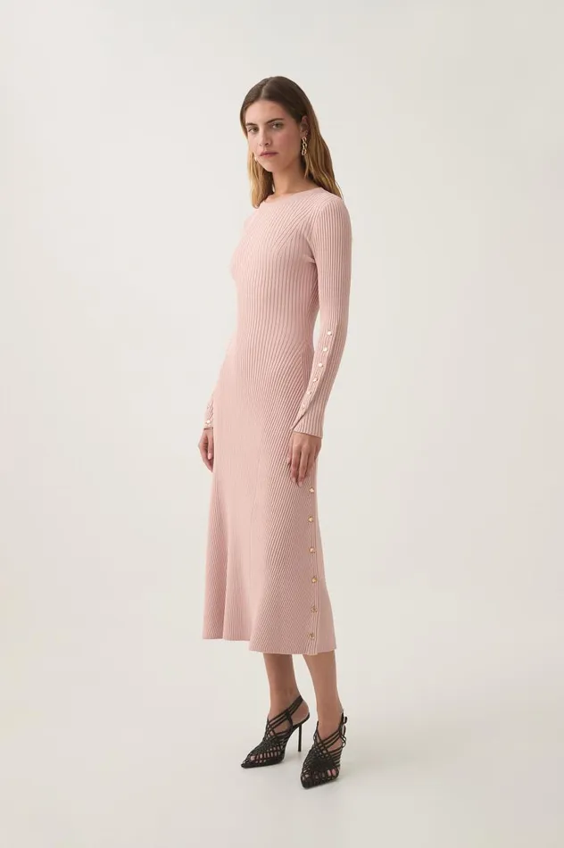 Aje Dresses Lia Knit Midi Dress Blush Pink 8211 Women