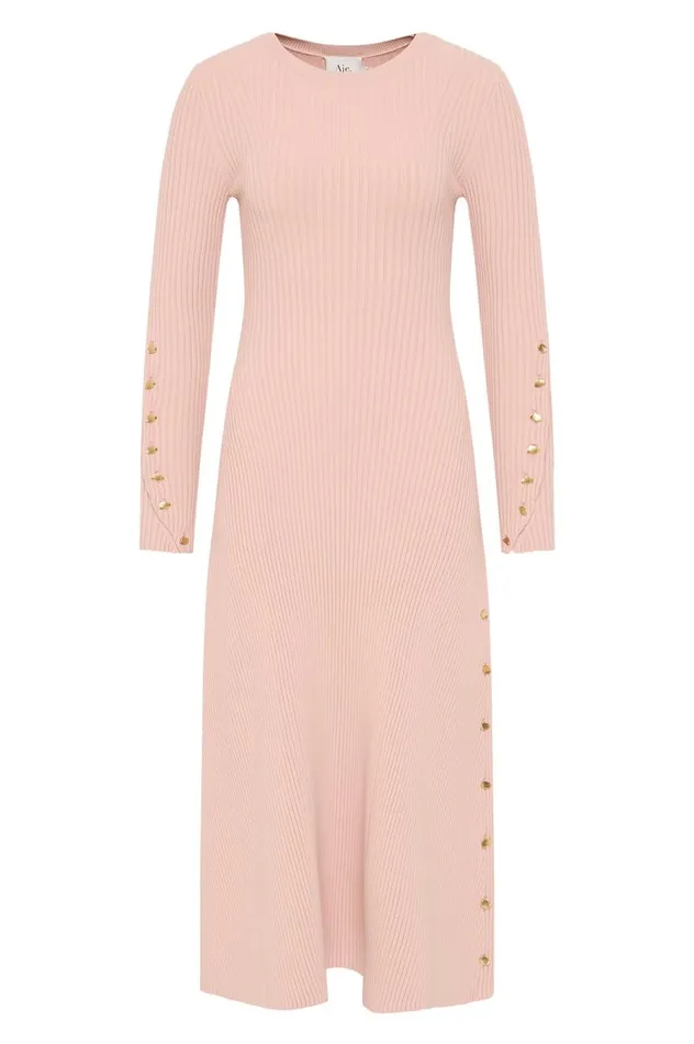 Aje Dresses Lia Knit Midi Dress Blush Pink 8211 Women Aje Dresses Lia Knit Midi Dress Blush Pink 8211 Women