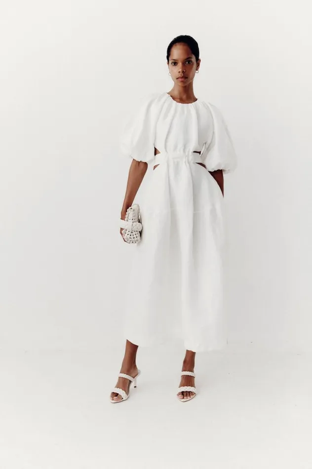 Aje Dresses Mimosa Cut Out Midi Dress Ivory 8211 Women