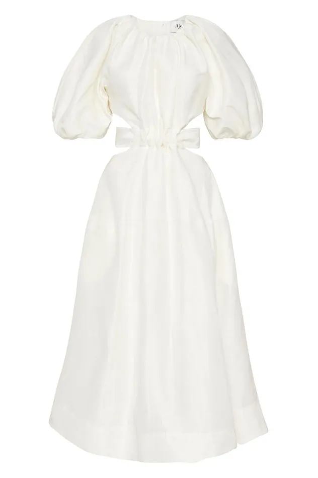 Aje Dresses Mimosa Cut Out Midi Dress Ivory 8211 Women Aje Dresses Mimosa Cut Out Midi Dress Ivory 8211 Women