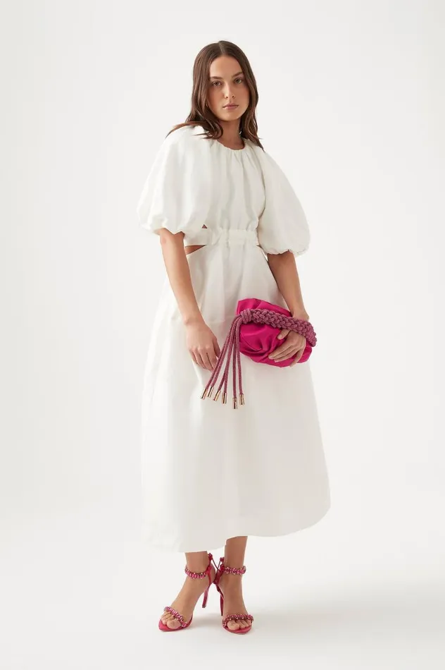 Aje Dresses Mimosa Cut Out Midi Dress Ivory 8211 Women Aje Dresses Mimosa Cut Out Midi Dress Ivory 8211 Women