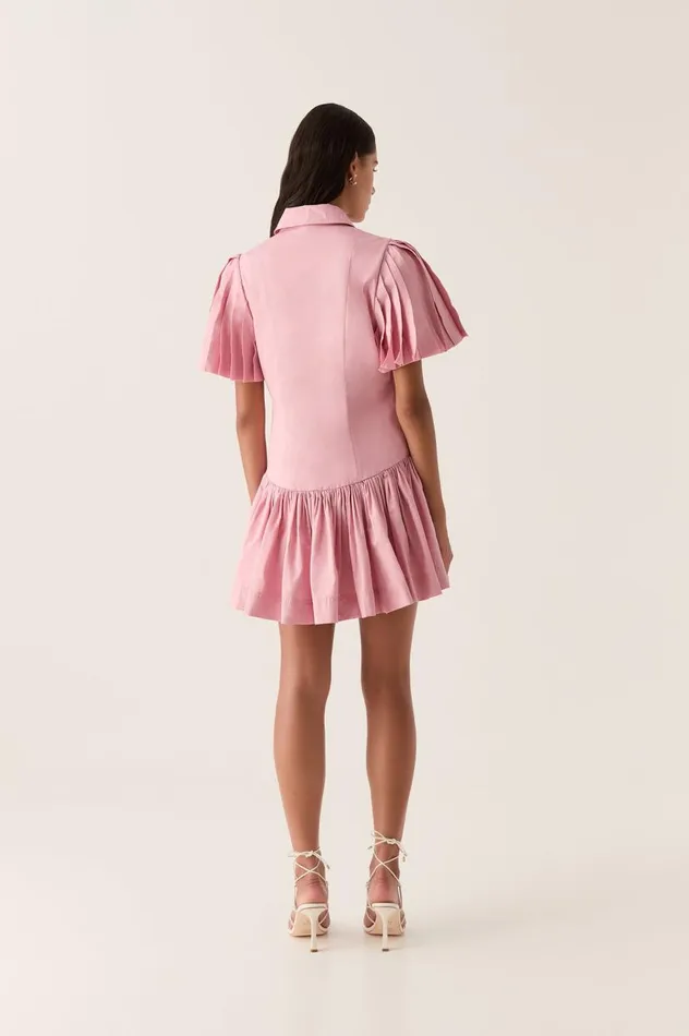 Aje Dresses Mythos Pintucked Mini Dress Chalk Pink 8211 Women Aje Dresses Mythos Pintucked Mini Dress Chalk Pink 8211 Women