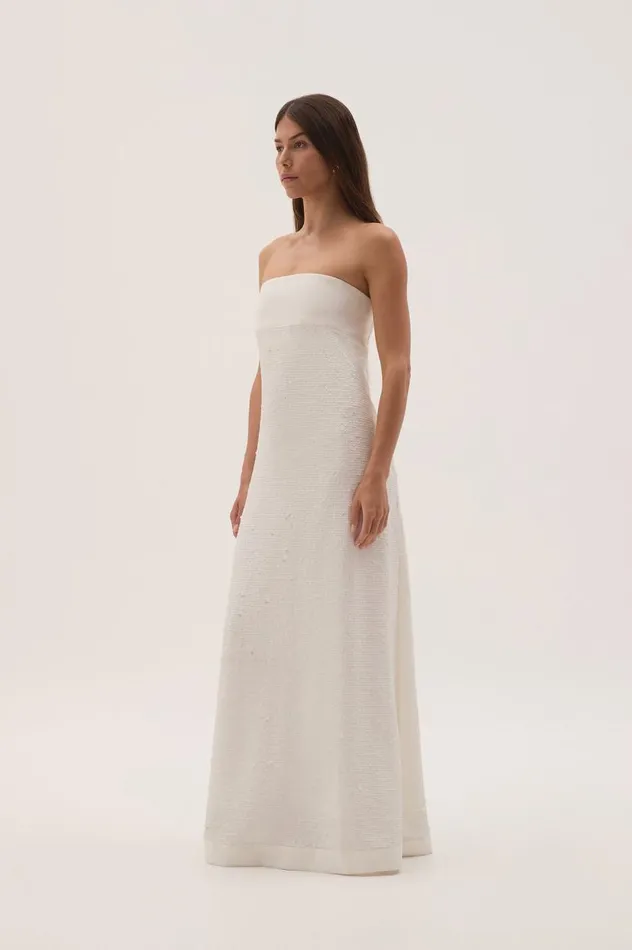 Aje Dresses Nebula Maxi Dress White Sequin 8211 Women Aje Dresses Nebula Maxi Dress White Sequin 8211 Women