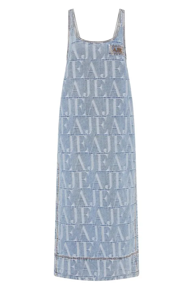 Aje Dresses Nostalgia Denim Midi Dress Coastal Logo Wash 8211 Women Aje Dresses Nostalgia Denim Midi Dress Coastal Logo Wash 8211 Women