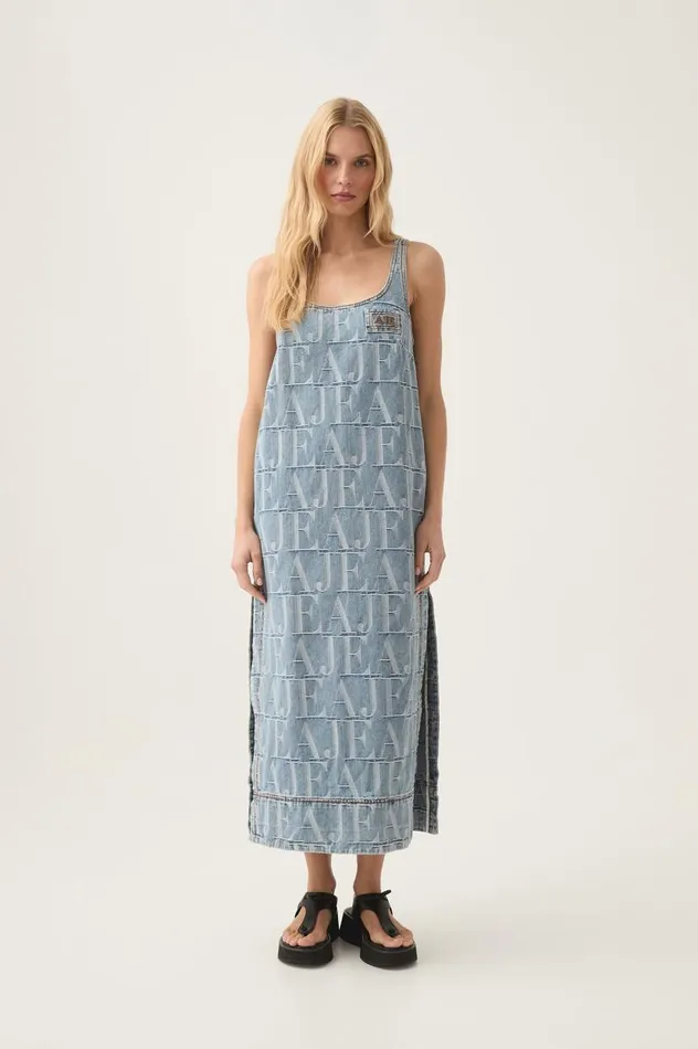 Aje Dresses Nostalgia Denim Midi Dress Coastal Logo Wash 8211 Women Aje Dresses Nostalgia Denim Midi Dress Coastal Logo Wash 8211 Women