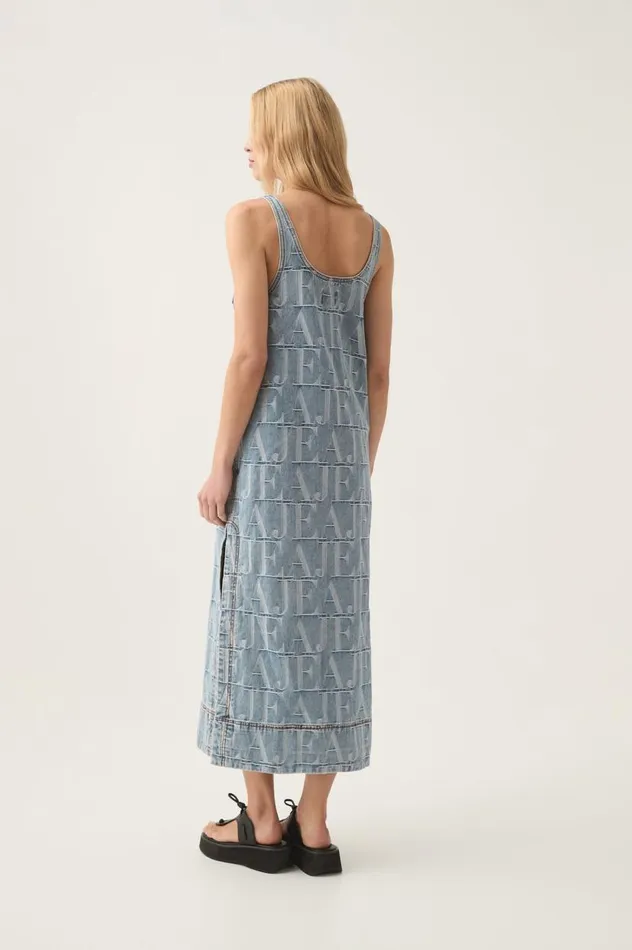 Aje Dresses Nostalgia Denim Midi Dress Coastal Logo Wash 8211 Women Aje Dresses Nostalgia Denim Midi Dress Coastal Logo Wash 8211 Women