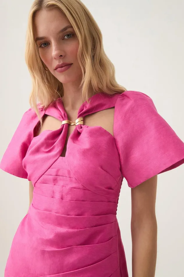 Aje Dresses Presence Twisted Midi Dress Fuchsia Rose 8211 Women Aje Dresses Presence Twisted Midi Dress Fuchsia Rose 8211 Women