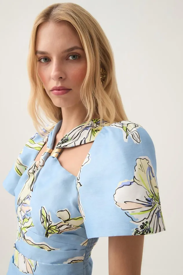 Aje Dresses Presence Twisted Mini Dress Blue Hibiscus 8211 Women Aje Dresses Presence Twisted Mini Dress Blue Hibiscus 8211 Women