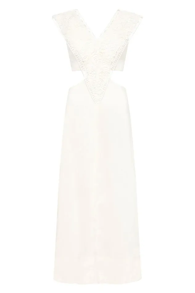 Aje Dresses Spirit Belted Midi Dress Ivory 8211 Women Aje Dresses Spirit Belted Midi Dress Ivory 8211 Women