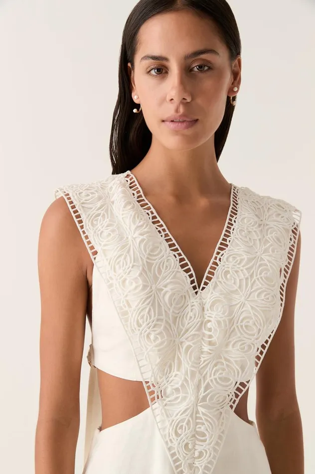 Aje Dresses Spirit Belted Midi Dress Ivory 8211 Women Aje Dresses Spirit Belted Midi Dress Ivory 8211 Women