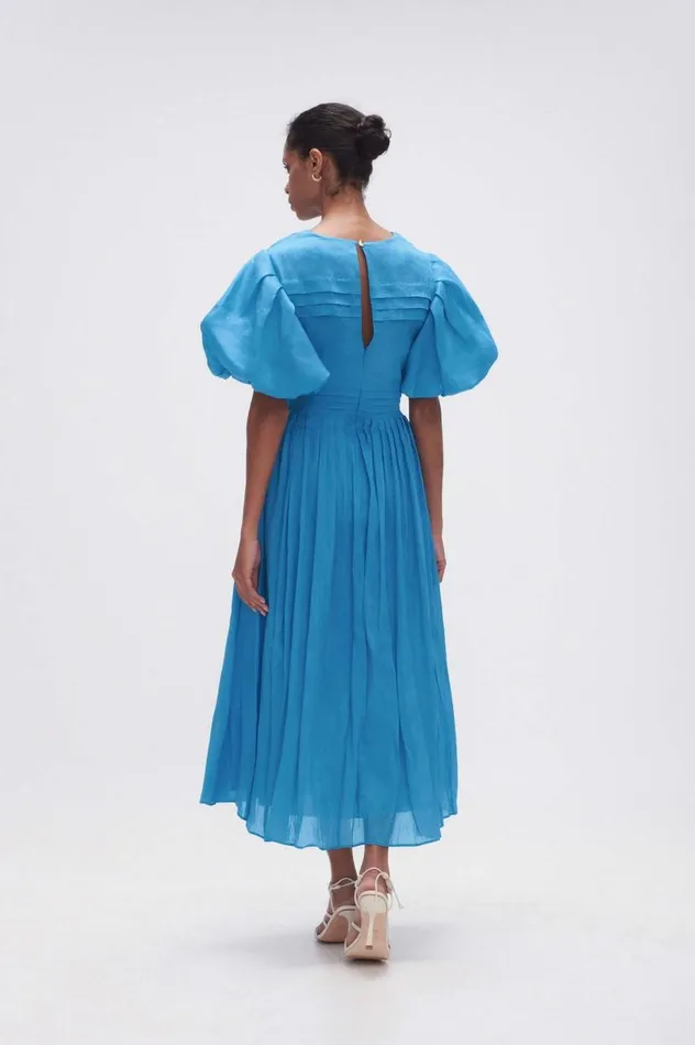 Aje Dresses Sylvia Pintuck Midi Dress Azure Blue 8211 Women Aje Dresses Sylvia Pintuck Midi Dress Azure Blue 8211 Women