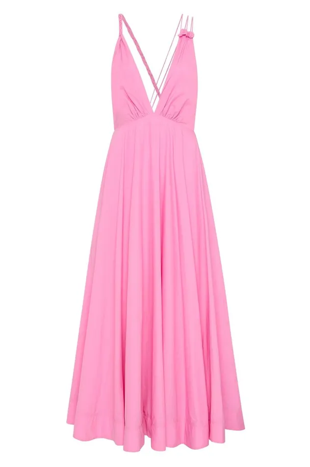Aje Dresses Vellum Maxi Dress Cerise Pink 8211 Women Aje Dresses Vellum Maxi Dress Cerise Pink 8211 Women