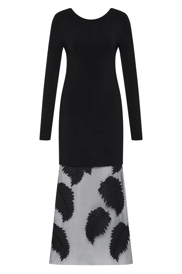 Aje Dresses Wilder Knit Maxi Dress Black 8211 Women Aje Dresses Wilder Knit Maxi Dress Black 8211 Women
