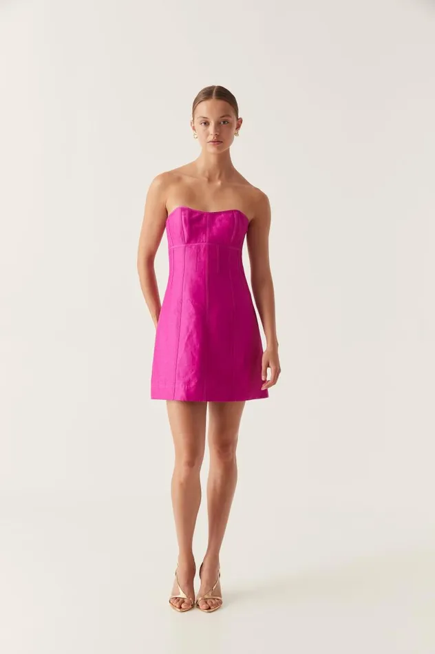 Aje Dresses Zayla Strapless Mini Dress Deep Magenta 8211 Women