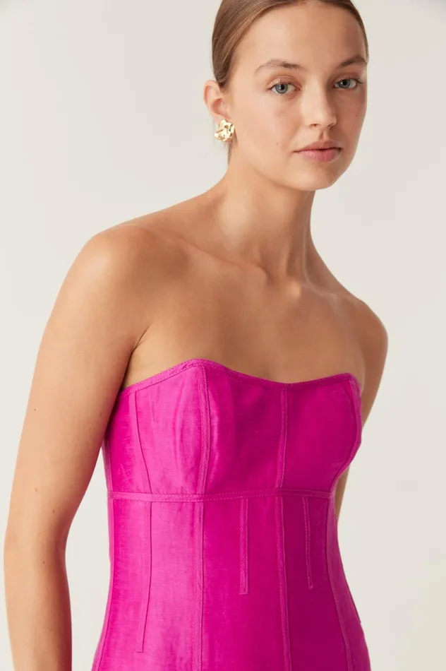 Aje Dresses Zayla Strapless Mini Dress Deep Magenta 8211 Women Aje Dresses Zayla Strapless Mini Dress Deep Magenta 8211 Women