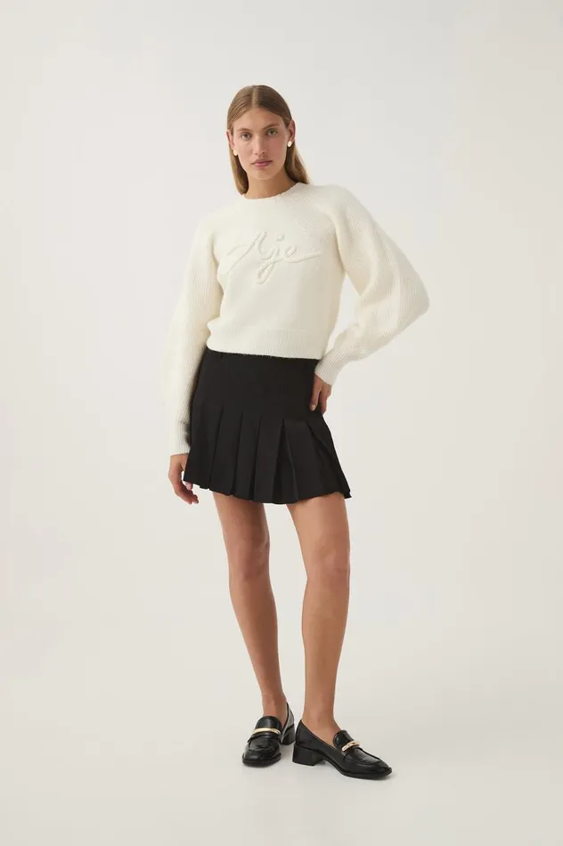 Aje Knitwear and Jumpers Pinnacle Logo Knit Ivory 8211 Women Aje Knitwear and Jumpers Pinnacle Logo Knit Ivory 8211 Women