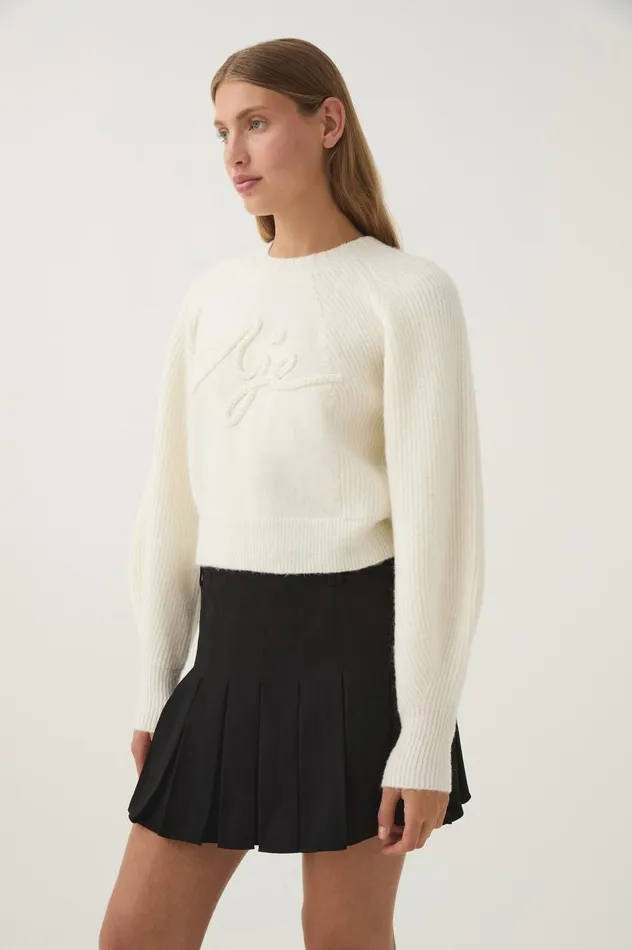 Aje Knitwear and Jumpers Pinnacle Logo Knit Ivory 8211 Women Aje Knitwear and Jumpers Pinnacle Logo Knit Ivory 8211 Women