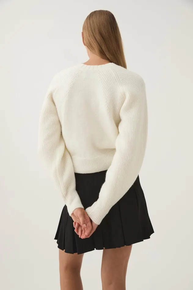 Aje Knitwear and Jumpers Pinnacle Logo Knit Ivory 8211 Women Aje Knitwear and Jumpers Pinnacle Logo Knit Ivory 8211 Women
