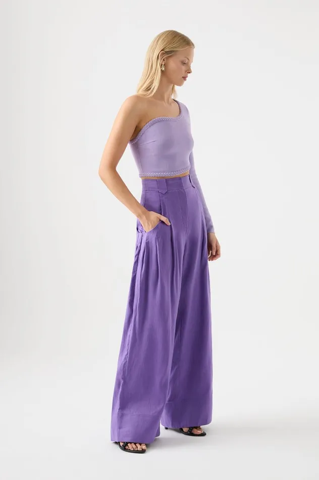 Aje Pants Equinox Pleated Wide Leg Pant Deep Violet 8211 Women Aje Pants Equinox Pleated Wide Leg Pant Deep Violet 8211 Women