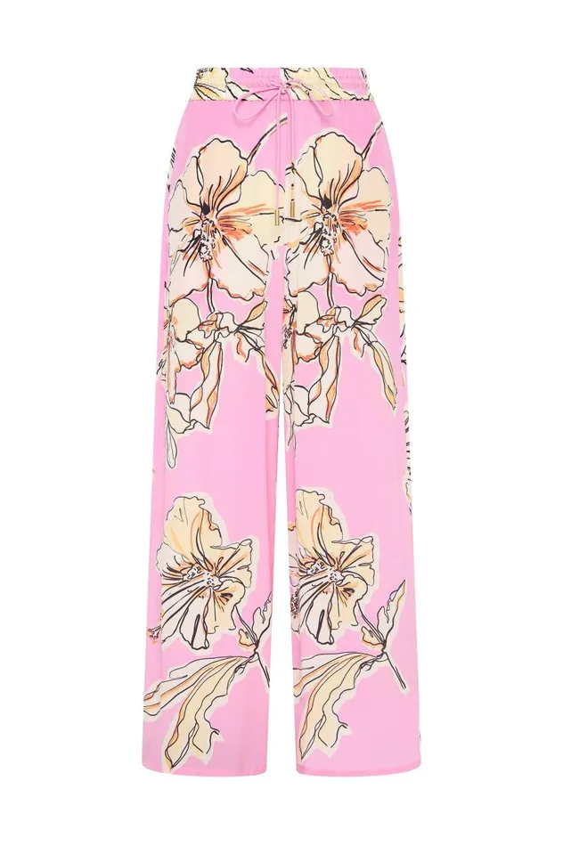 Aje Pants Mirella Silk Pant Pink Hibiscus 8211 Women Aje Pants Mirella Silk Pant Pink Hibiscus 8211 Women