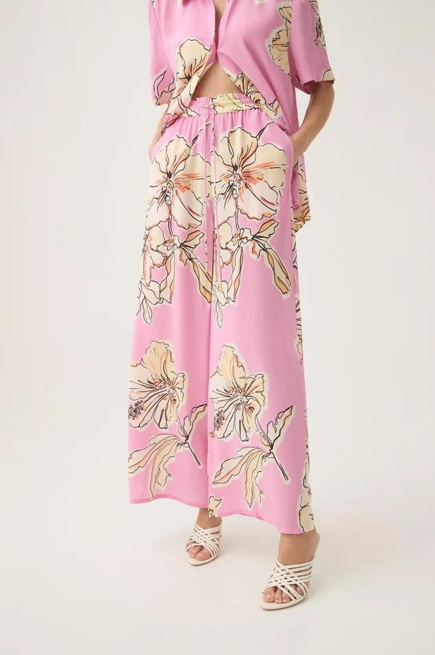 Aje Pants Mirella Silk Pant Pink Hibiscus 8211 Women Aje Pants Mirella Silk Pant Pink Hibiscus 8211 Women